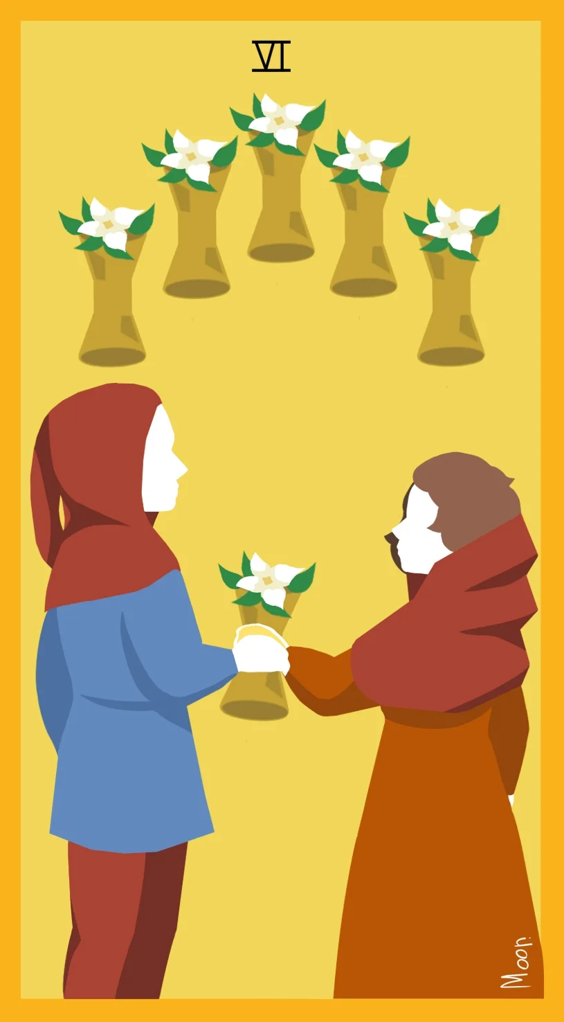 Шестёрка Кубков — карта Таро