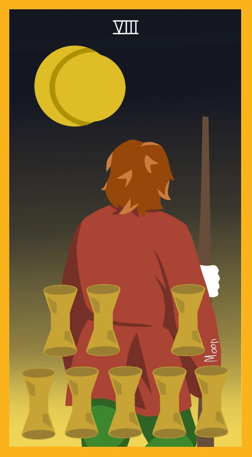 Восьмёрка Кубков — карта Таро