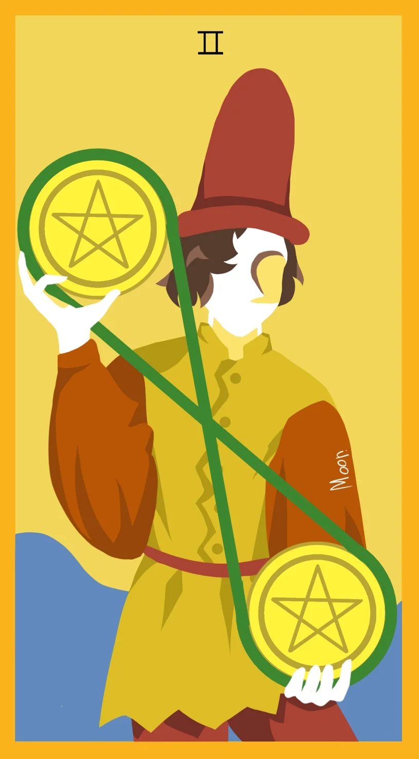 Двойка Пентаклей — карта Таро