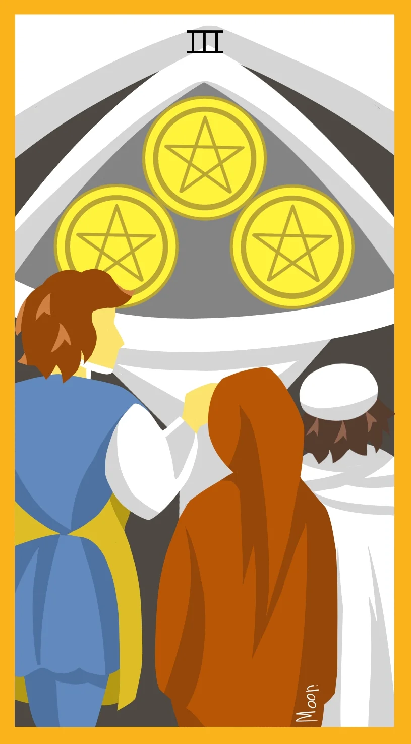 Тройка Пентаклей — карта Таро