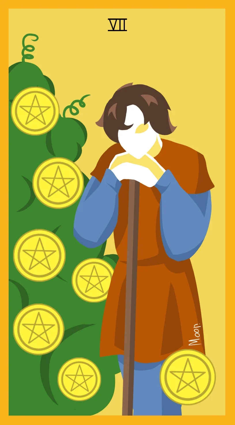 Семёрка Пентаклей — карта Таро