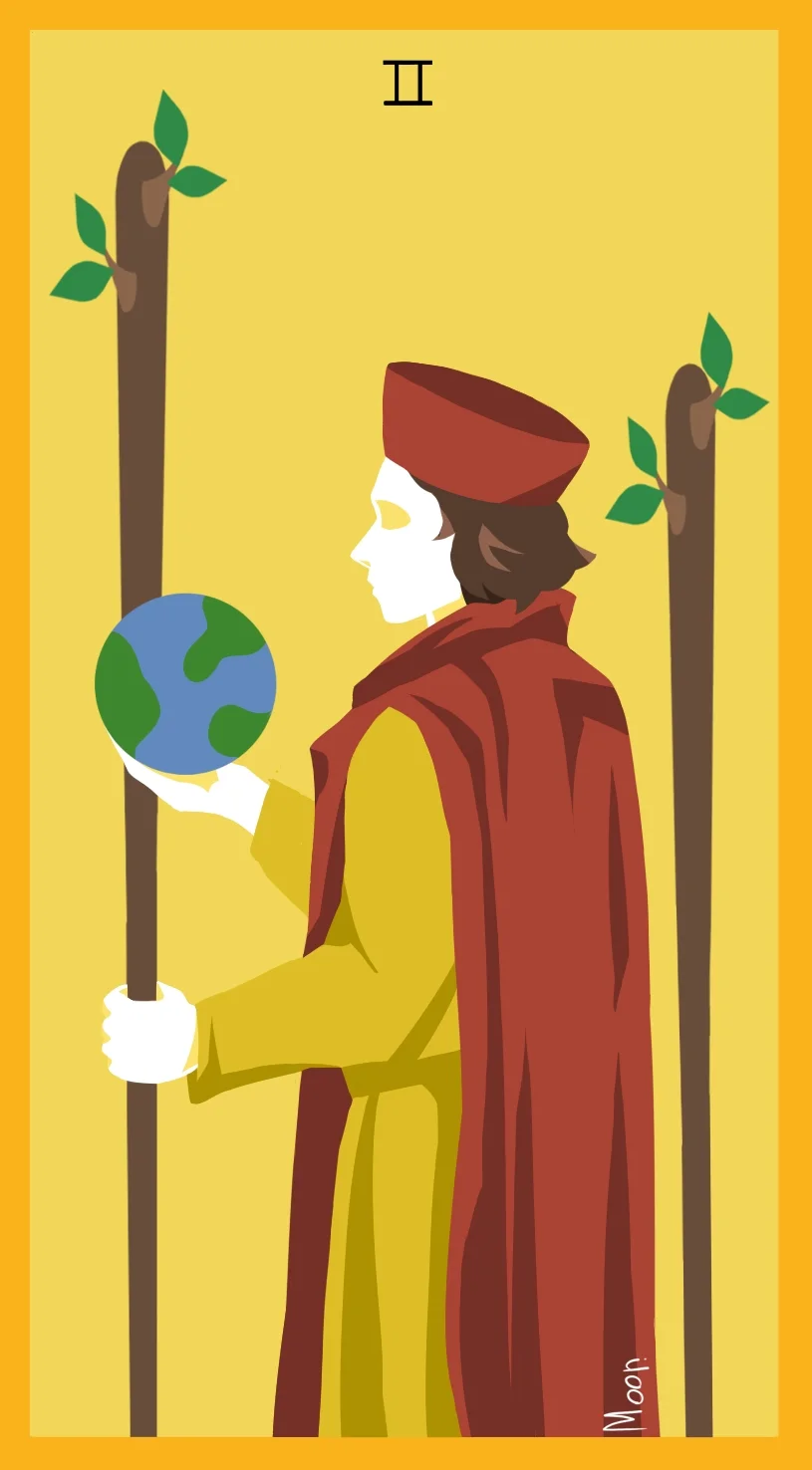 Двойка Жезлов — карта Таро