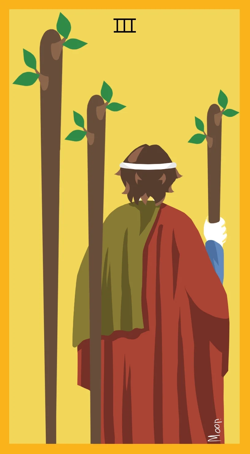 Тройка Жезлов — карта Таро