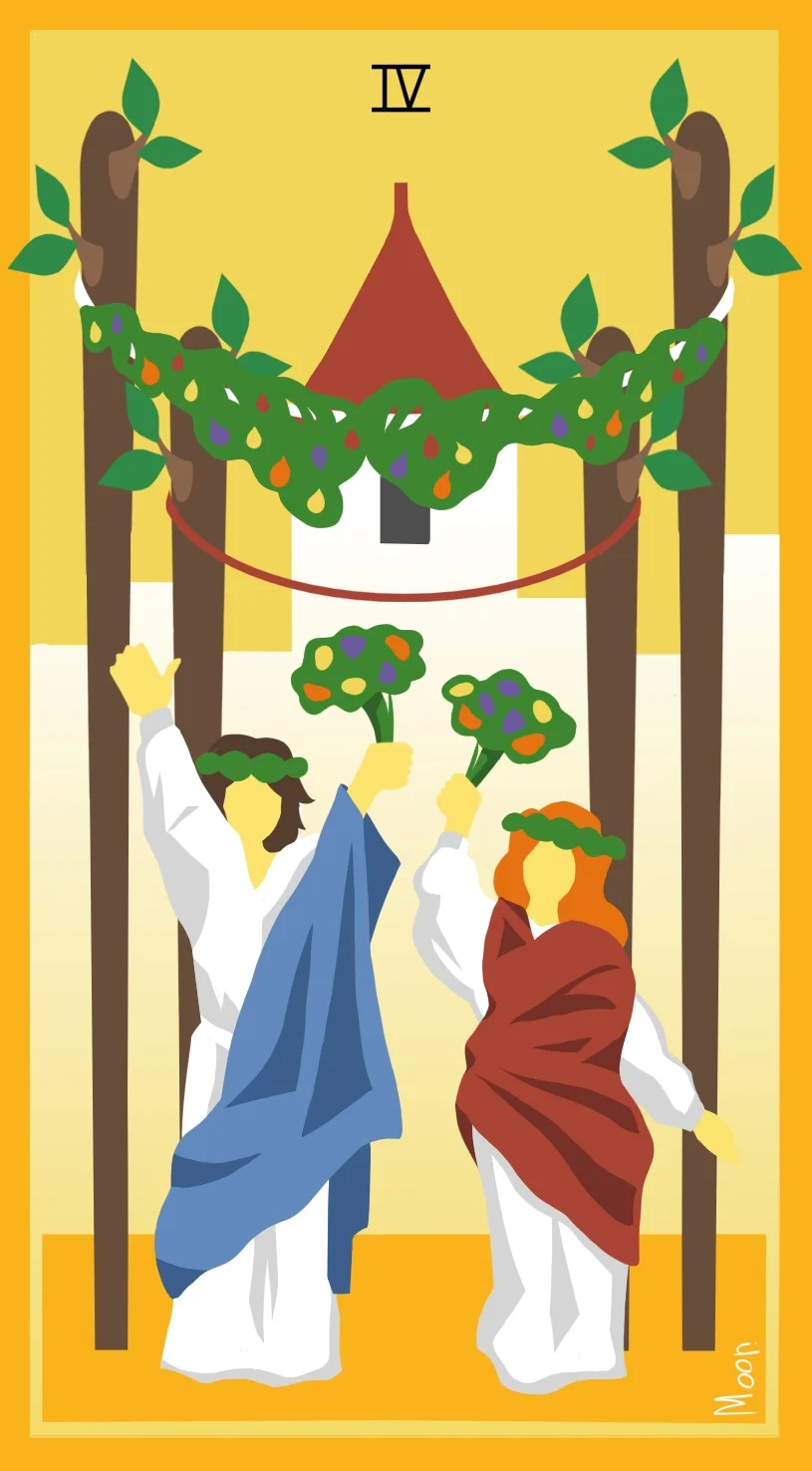 Четвёрка Жезлов — карта Таро