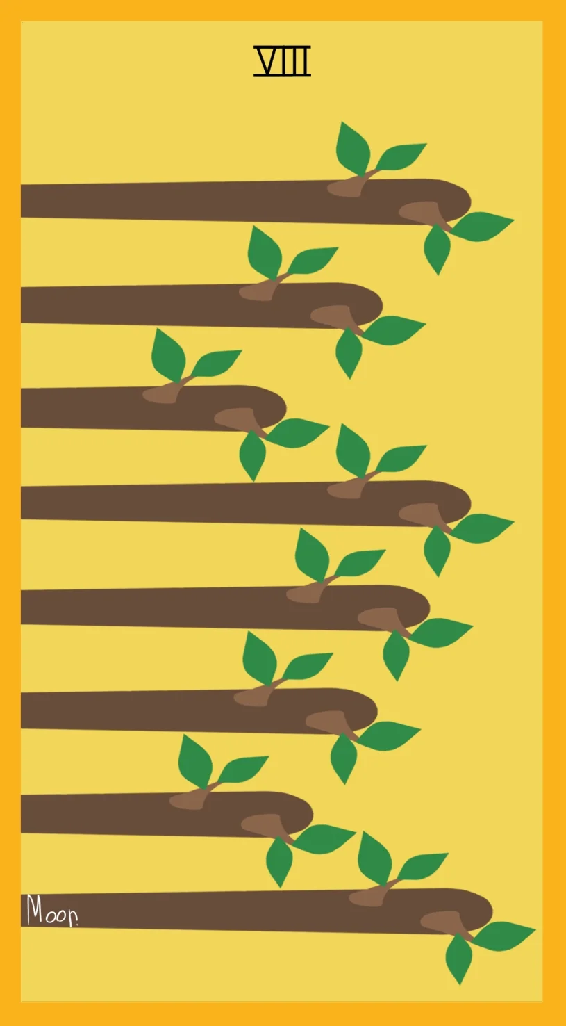 Восьмёрка Жезлов — карта Таро