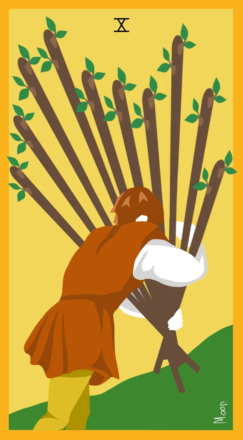 Десятка Жезлов — карта Таро